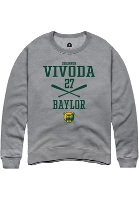 Shannon Vivoda  Rally Baylor Bears Mens Graphite NIL Sport Icon Long Sleeve Crew Sweatshirt