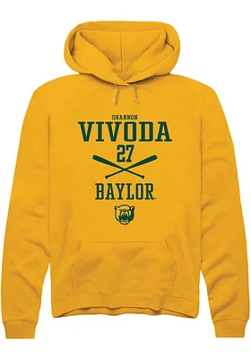 Shannon Vivoda  Rally Baylor Bears Mens Gold NIL Sport Icon Long Sleeve Hoodie