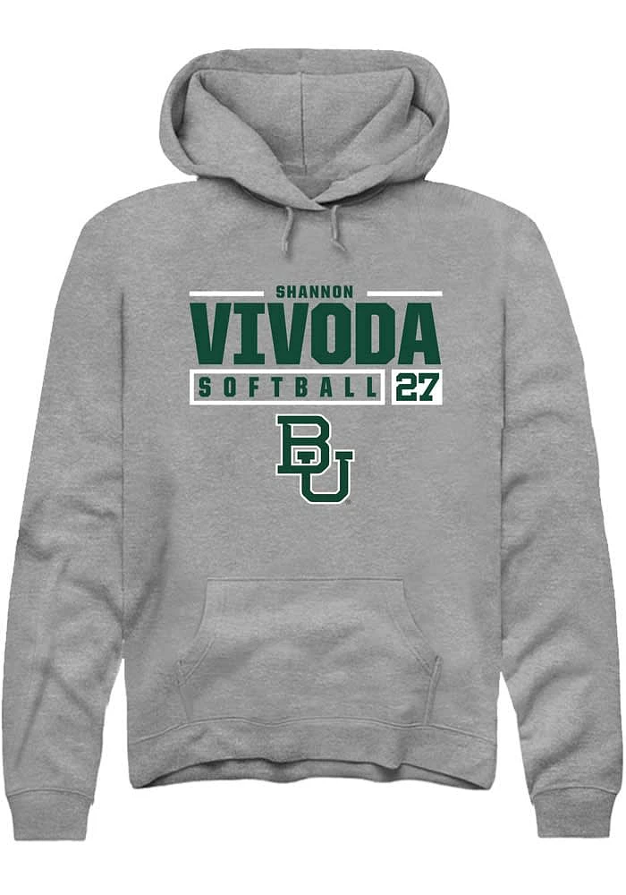 Shannon Vivoda Rally Baylor Bears Mens Graphite NIL Stacked Box Long Sleeve Hoodie