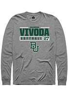 Shannon Vivoda  Baylor Bears Graphite Rally NIL Stacked Box Long Sleeve T Shirt