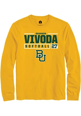 Shannon Vivoda  Baylor Bears Gold Rally NIL Stacked Box Long Sleeve T Shirt