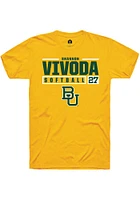 Shannon Vivoda  Baylor Bears Gold Rally NIL Stacked Box Short Sleeve T Shirt