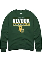 Shannon Vivoda  Rally Baylor Bears Mens Green NIL Stacked Box Long Sleeve Crew Sweatshirt
