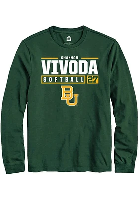 Shannon Vivoda  Baylor Bears Green Rally NIL Stacked Box Long Sleeve T Shirt