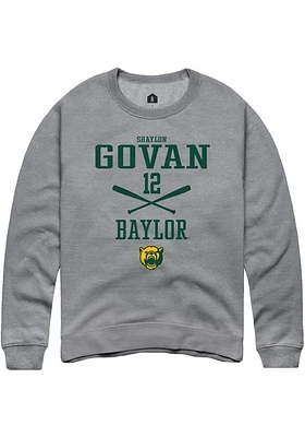 Shaylon Govan  Rally Baylor Bears Mens Graphite NIL Sport Icon Long Sleeve Crew Sweatshirt