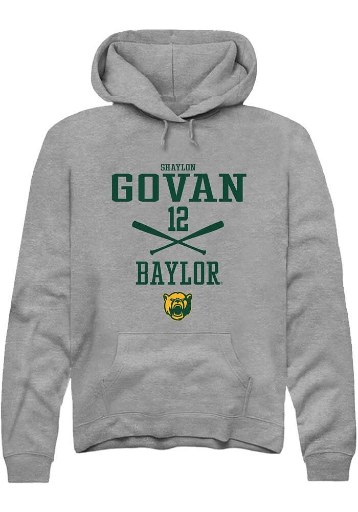 Shaylon Govan Rally Baylor Bears Mens Graphite NIL Sport Icon Long Sleeve Hoodie