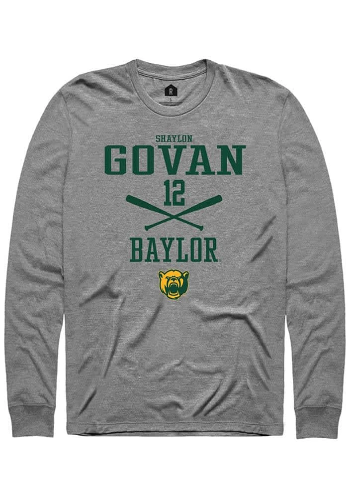 Shaylon Govan Baylor Bears Graphite Rally NIL Sport Icon Long Sleeve T Shirt