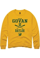 Shaylon Govan  Rally Baylor Bears Mens Gold NIL Sport Icon Long Sleeve Crew Sweatshirt