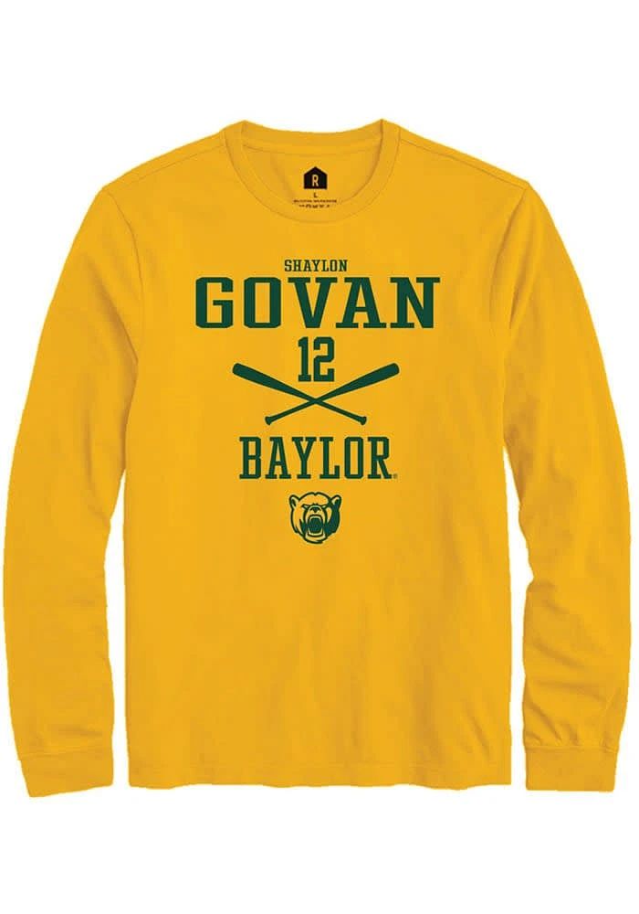 Shaylon Govan Baylor Bears Gold Rally NIL Sport Icon Long Sleeve T Shirt