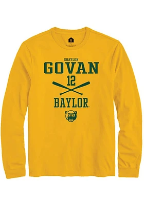 Shaylon Govan  Baylor Bears Gold Rally NIL Sport Icon Long Sleeve T Shirt