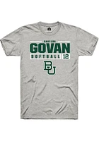 Shaylon Govan  Baylor Bears Ash Rally NIL Stacked Box Short Sleeve T Shirt