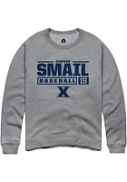Dawson Smail  Rally Xavier Musketeers Mens Graphite NIL Stacked Box Long Sleeve Crew Sweatshirt