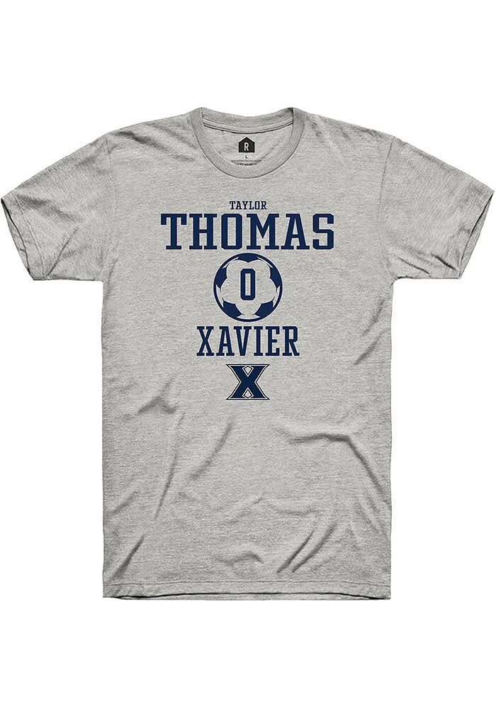 Taylor Thomas  Xavier Musketeers Ash Rally NIL Sport Icon Short Sleeve T Shirt