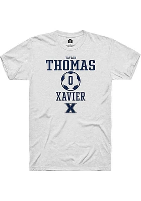 Taylor Thomas  Xavier Musketeers White Rally NIL Sport Icon Short Sleeve T Shirt