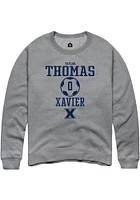 Taylor Thomas  Rally Xavier Musketeers Mens Graphite NIL Sport Icon Long Sleeve Crew Sweatshirt