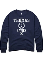 Taylor Thomas  Rally Xavier Musketeers Mens Navy Blue NIL Sport Icon Long Sleeve Crew Sweatshirt