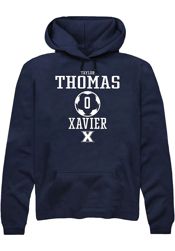 Taylor Thomas  Rally Xavier Musketeers Mens Navy Blue NIL Sport Icon Long Sleeve Hoodie