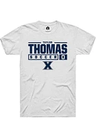 Taylor Thomas  Xavier Musketeers White Rally NIL Stacked Box Short Sleeve T Shirt