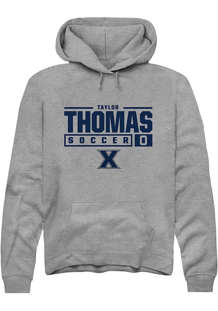 Taylor Thomas  Rally Xavier Musketeers Mens Graphite NIL Stacked Box Long Sleeve Hoodie