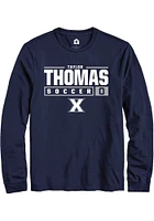 Taylor Thomas  Xavier Musketeers Navy Blue Rally NIL Stacked Box Long Sleeve T Shirt