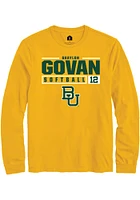 Shaylon Govan  Baylor Bears Gold Rally NIL Stacked Box Long Sleeve T Shirt