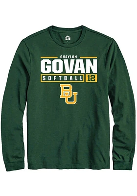 Shaylon Govan  Baylor Bears Green Rally NIL Stacked Box Long Sleeve T Shirt
