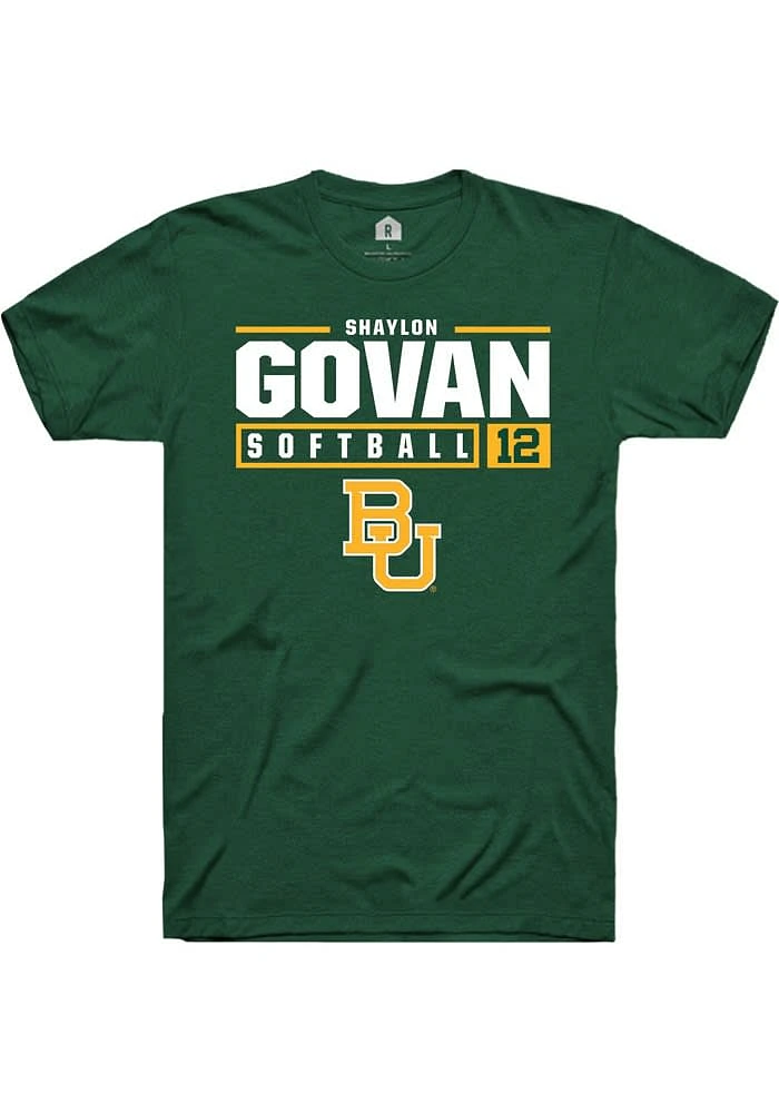 Shaylon Govan Baylor Bears Green Rally NIL Stacked Box Short Sleeve T Shirt