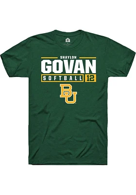 Shaylon Govan  Baylor Bears Green Rally NIL Stacked Box Short Sleeve T Shirt