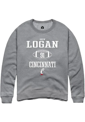 Drew Logan  Rally Cincinnati Bearcats Mens Graphite NIL Sport Icon Long Sleeve Crew Sweatshirt