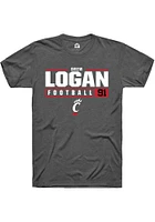 Drew Logan  Cincinnati Bearcats Dark Grey Rally NIL Stacked Box Short Sleeve T Shirt