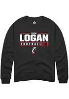 Drew Logan Rally Cincinnati Bearcats Mens NIL Stacked Box Long Sleeve Crew Sweatshirt