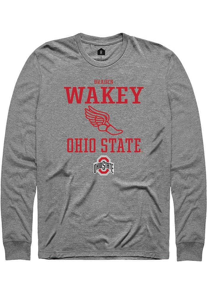 Braden Wakey Ohio State Buckeyes Graphite Rally NIL Sport Icon Long Sleeve T Shirt