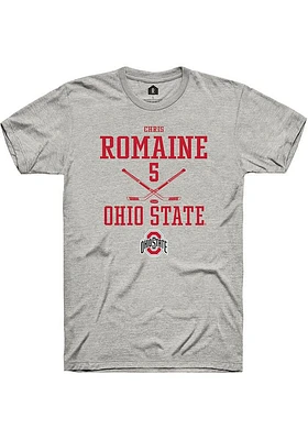 Chris Romaine  Ohio State Buckeyes Ash Rally NIL Sport Icon Short Sleeve T Shirt