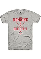 Chris Romaine  Ohio State Buckeyes Ash Rally NIL Sport Icon Short Sleeve T Shirt