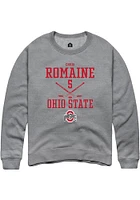 Chris Romaine  Rally Ohio State Buckeyes Mens Graphite NIL Sport Icon Long Sleeve Crew Sweatshirt