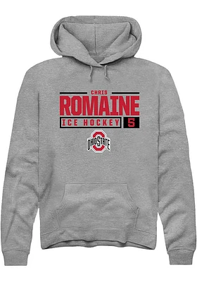 Chris Romaine  Rally Ohio State Buckeyes Mens Graphite NIL Stacked Box Long Sleeve Hoodie