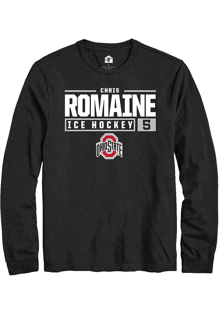 Chris Romaine Ohio State Buckeyes Rally NIL Stacked Box Long Sleeve T Shirt