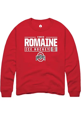 Chris Romaine Rally Ohio State Buckeyes Mens NIL Stacked Box Long Sleeve Crew Sweatshirt