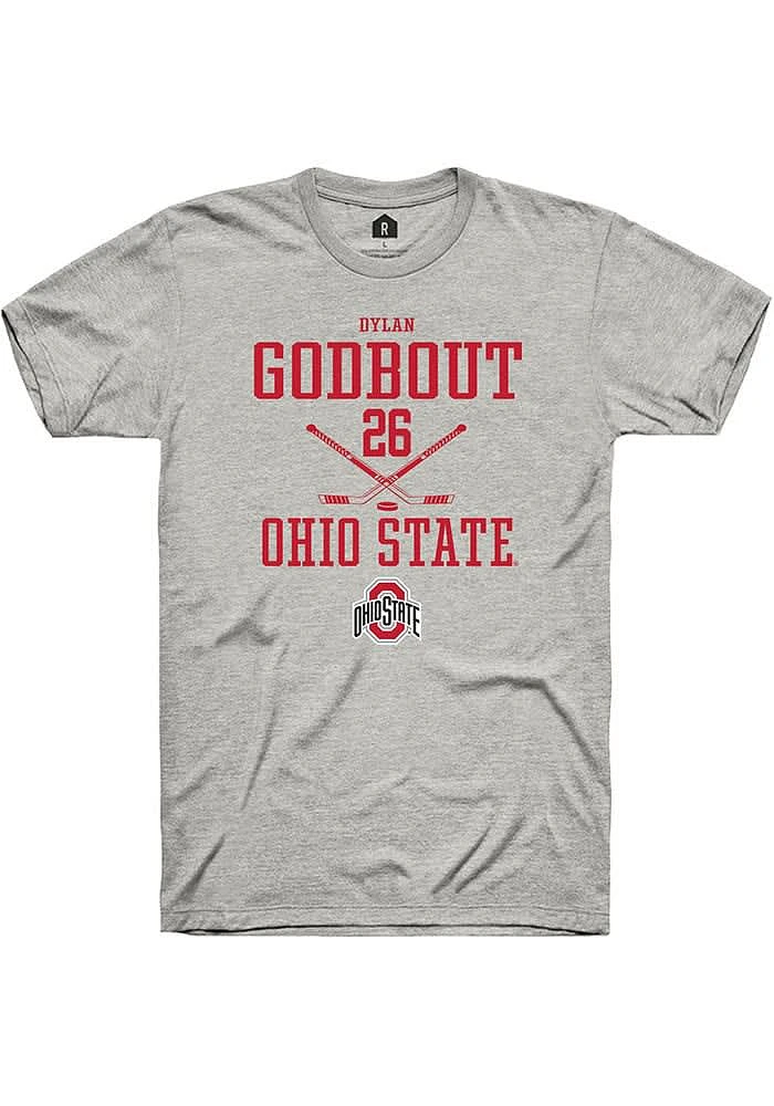 Dylan Godbout Ohio State Buckeyes Ash Rally NIL Sport Icon Short Sleeve T Shirt
