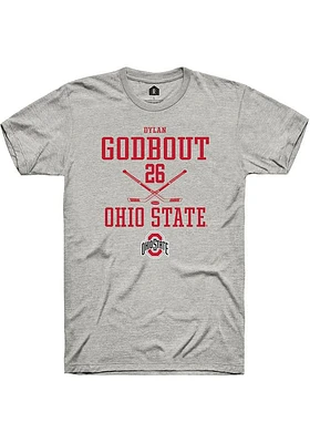 Dylan Godbout  Ohio State Buckeyes Ash Rally NIL Sport Icon Short Sleeve T Shirt