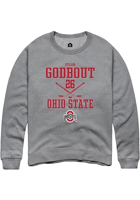 Dylan Godbout  Rally Ohio State Buckeyes Mens Graphite NIL Sport Icon Long Sleeve Crew Sweatshirt
