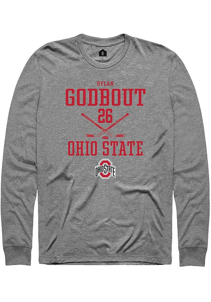 Dylan Godbout Ohio State Buckeyes Graphite Rally NIL Sport Icon Long Sleeve T Shirt