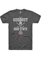 Dylan Godbout  Ohio State Buckeyes Dark Grey Rally NIL Sport Icon Short Sleeve T Shirt