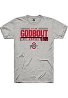 Dylan Godbout  Ohio State Buckeyes Ash Rally NIL Stacked Box Short Sleeve T Shirt