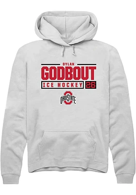 Dylan Godbout Rally Ohio State Buckeyes Mens NIL Stacked Box Long Sleeve Hoodie