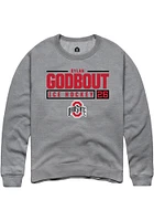 Dylan Godbout  Rally Ohio State Buckeyes Mens Graphite NIL Stacked Box Long Sleeve Crew Sweatshirt