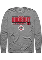 Dylan Godbout  Ohio State Buckeyes Graphite Rally NIL Stacked Box Long Sleeve T Shirt