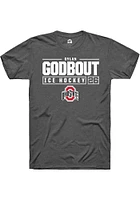 Dylan Godbout  Ohio State Buckeyes Dark Grey Rally NIL Stacked Box Short Sleeve T Shirt