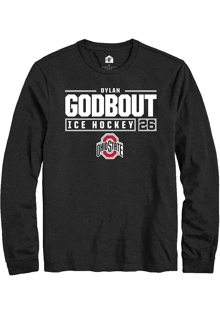 Dylan Godbout Ohio State Buckeyes Rally NIL Stacked Box Long Sleeve T Shirt
