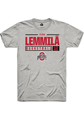 Rally Ohio State Buckeyes Ash NIL Stacked Box Design Short Sleeve T Shirt